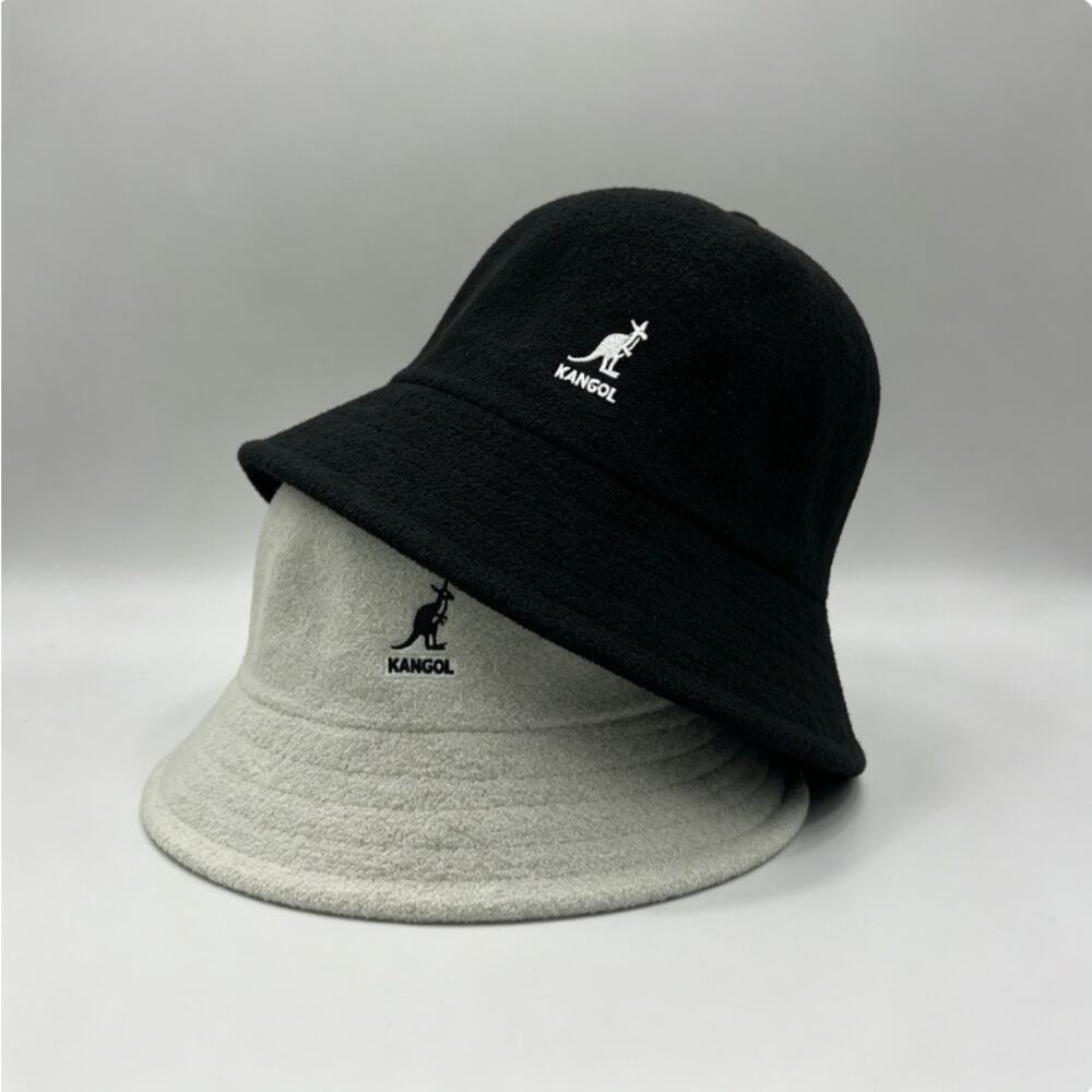2Pcs Kangol Dome Bucket Hat, Unisex Hyuna Style Cap, Black White